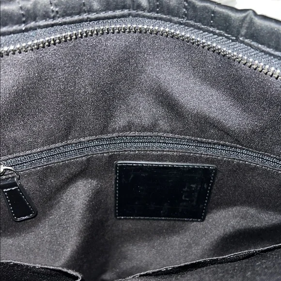 Coach Black Structured Tote Bag with Metallic Accents - Picture 8 of 12